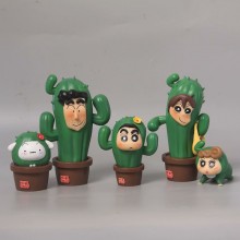 Cactus Crayon Shin-chan anime figures set(5pcs a s...