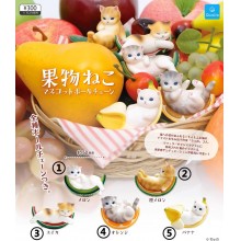 Cute Fruit Cat anime figures gashapons set(5pcs a set)