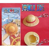 One piece Luffy hat anime key chain