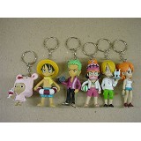 One piece anime key chains(6 a set)