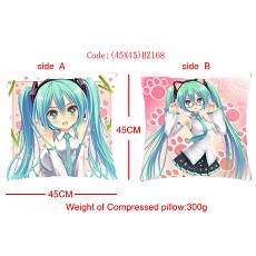 Miku anime double face pillow