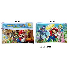 Super mario anime canvas pen bag