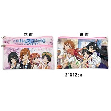 Only my railgun anime canvas pen bag