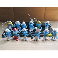 The Smurfs anime doll phone straps(12pcs a set)