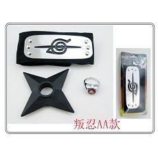 Naruto anime weapon+ring+headband