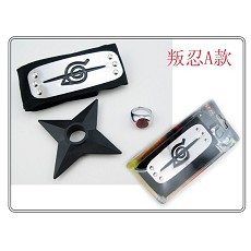 Naruto anime weapon+ring+headband