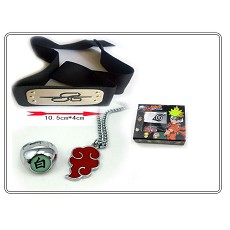 Naruto anime necklace+ring+headband