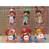 super Mario anime doll phone straps(6pcs a set)