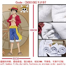 One piece anime bamboo fiber bath towel