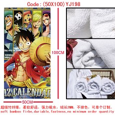 One piece anime bamboo fiber bath towel