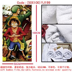 One piece anime bamboo fiber bath towel