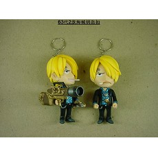 One Piece Sanji anime figure doll keychains(9pcs a set)