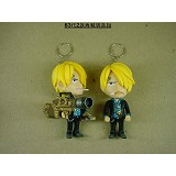 One Piece Sanji anime figure doll keychains(9pcs a...