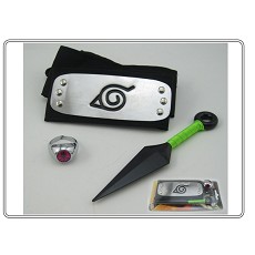 Naruto anime weapon+ring+black headband