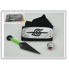 Naruto anime weapon+ring+black headband