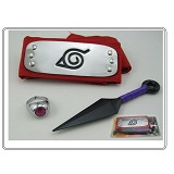 Naruto anime weapon+ring+red headband