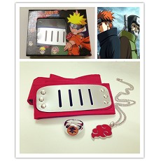 Naruto anime cos headband+ring+necklace