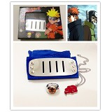 Naruto anime cos blue headband+ring+necklace