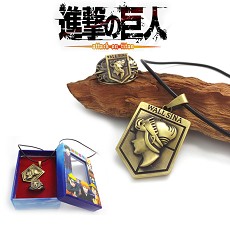 Attack on Titan anime necklace+ring