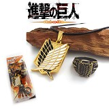 Attack on Titan anime necklace+ring