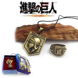 Attack on Titan anime necklace+ring