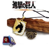 Attack on Titan Stationed Corps anime ring+necklace