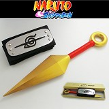 Naruto anime cos headband+ weapon（26.5cm） a set