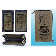 Attack on Titan anime pu long wallet