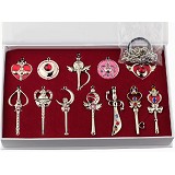 Sailor Monn anime key chain necklaces(12pcs a set)