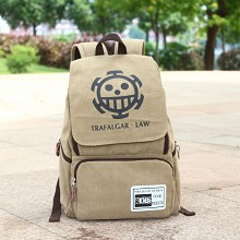 One Piece Law anime canvas backpack bag