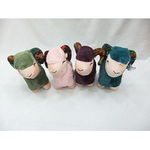 7inches sheep plush dolls(4pcs a set)