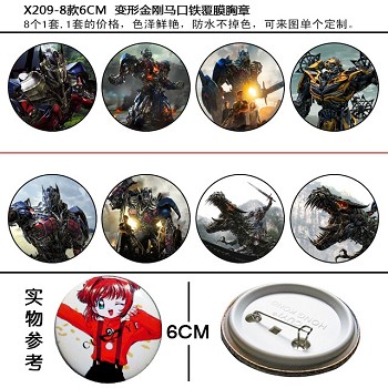 Transformers anime brooches pins(8pcs a set)