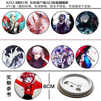 Tokyo ghoul anime brooches pins(8pcs a set)