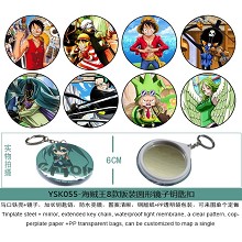 One Piece anime mirror key chains(8pcs a set)