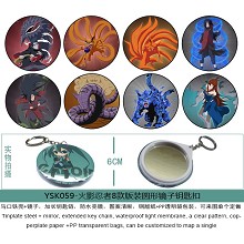 Naruto anime mirror key chains(8pcs a set)