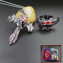 One Piece anime necklace+ring