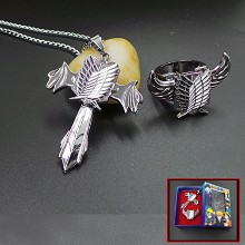 Attack on Titan anime necklace+ring