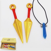 Naruto anime cos weapons+ necklace a set