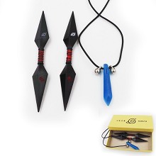 Naruto anime cos weapons+ necklace a set