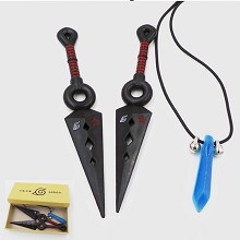 Naruto anime cos weapons+ necklace a set