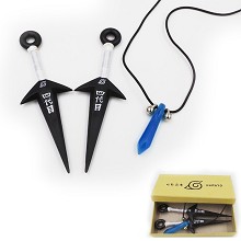 Naruto anime cos weapons+ necklace a set