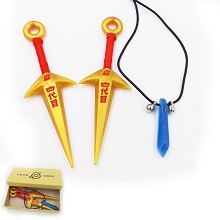 Naruto anime cos weapons+ necklace a set