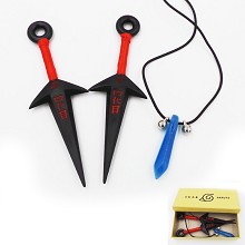 Naruto anime cos weapons+ necklace a set