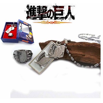 Attack on Titan anime necklace+ring