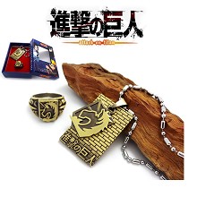 Attack on Titan anime necklace+ring