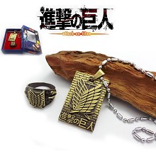 Attack on Titan anime necklace+ring