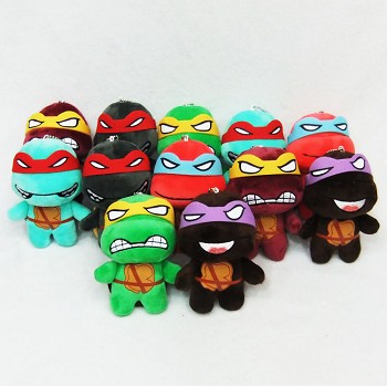 4inches Teenage Mutant Ninja Turtles plush dolls set(10pcs a set)