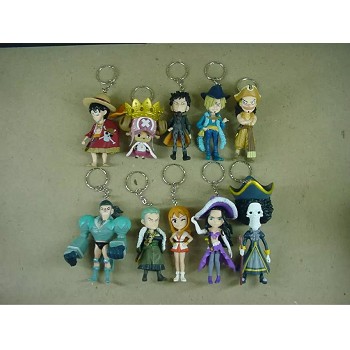 One Piece anime figure key chains set(10pcs a set)