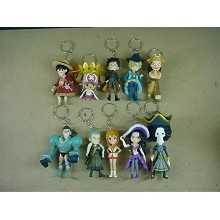 One Piece anime figure key chains set(10pcs a set)