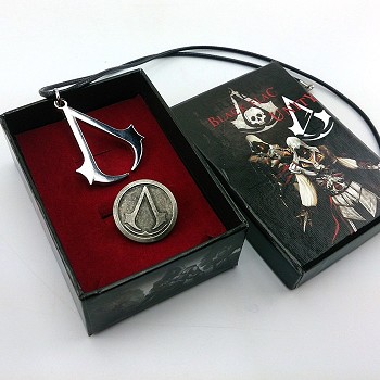 Assassin's Creed necklace+pin a set